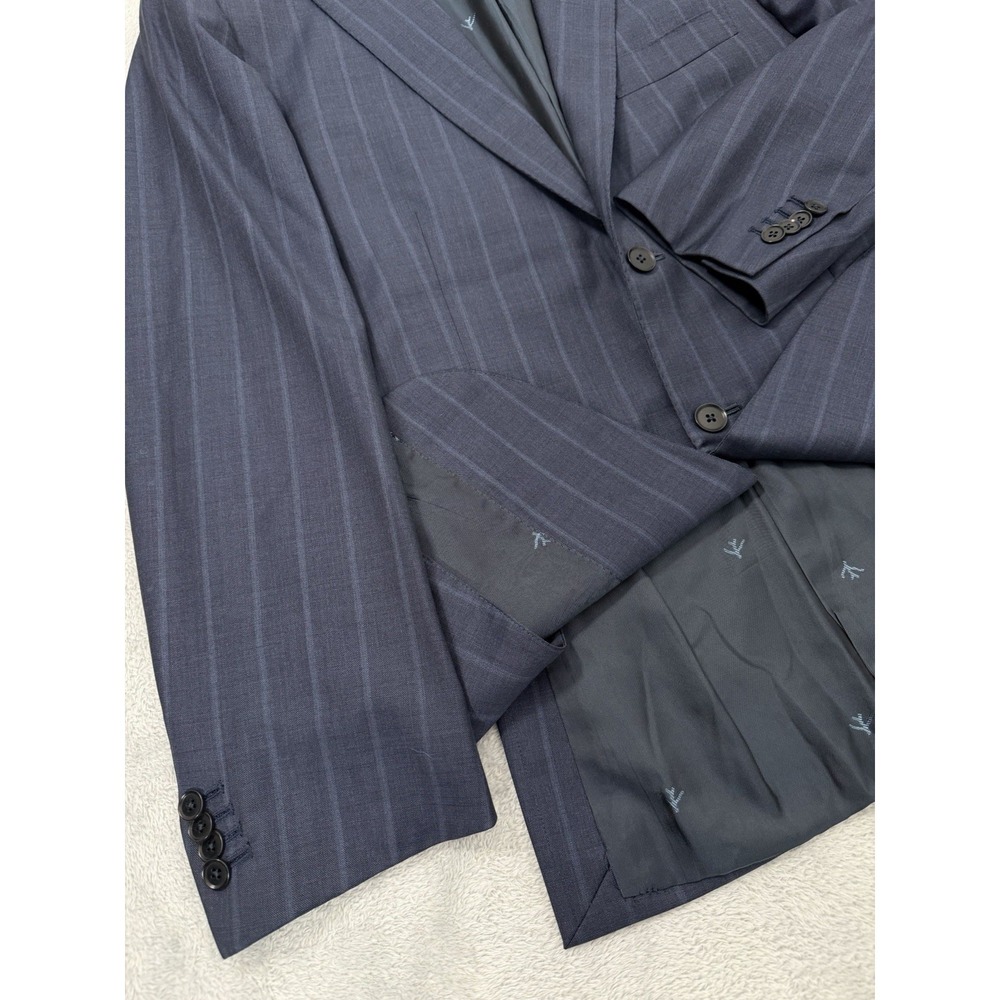 Isaia Napoli Blazer Mens 42R Blue Pinstripes Wool Super 150s Suit Coat Jacket - Picture 5 of 12